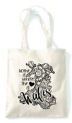 Picture of Welsh Mandala Home is Where the Heart Is Wales Cotton Shopper Tote Bag Country Red Natural Black