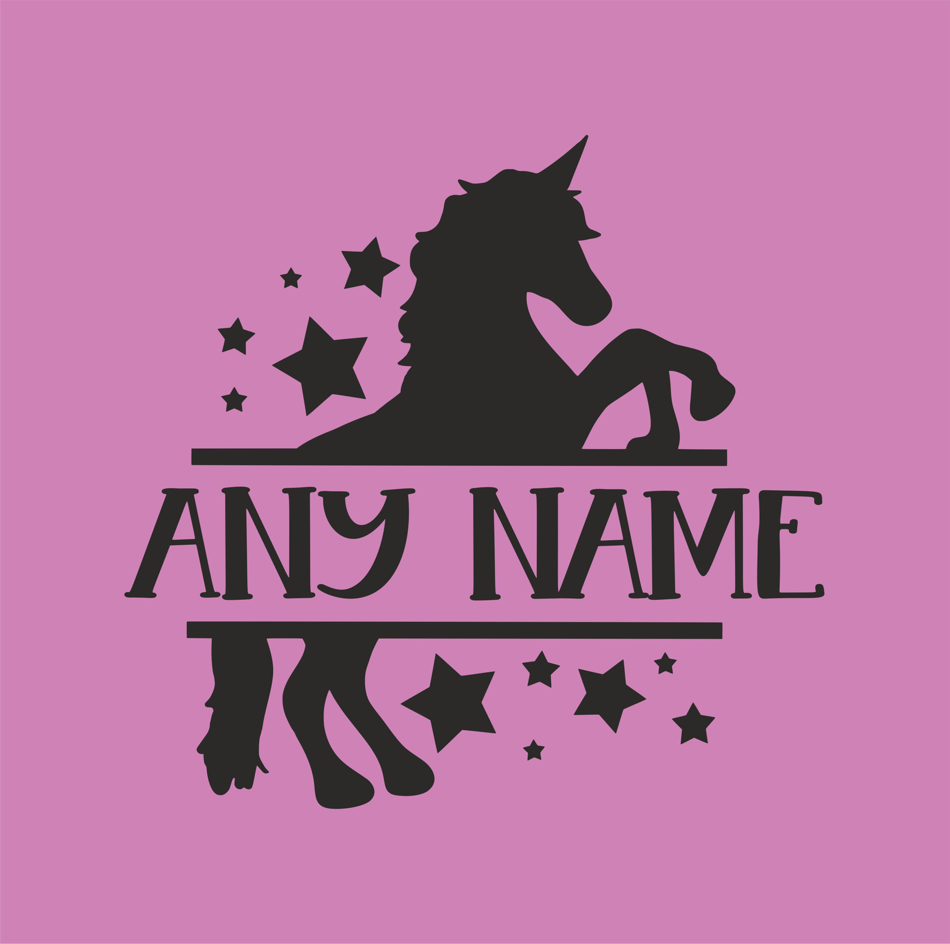 Personalised Unicorn Monogram Girls Hoodie. Redstone Embroidery and Print